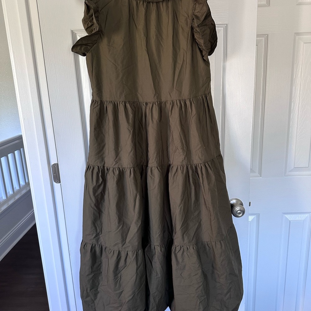 Elegant Olive Green Maxi Dress